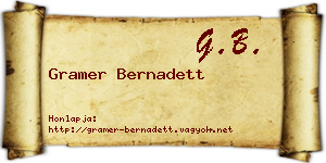 Gramer Bernadett névjegykártya